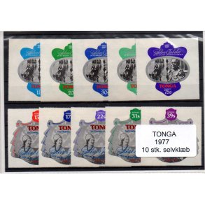Tonga Samling - 1977 - 1o Stk. Selvkl&aelig;bende