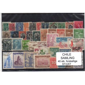 Chile Samling 40 Stk. Stemplet/Ustemplet