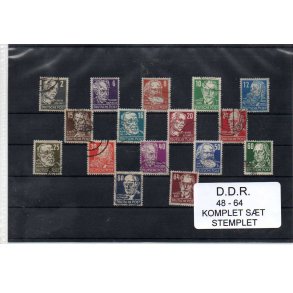 D.D.R. 48 - 64 Komplet Sæt - Stemplet