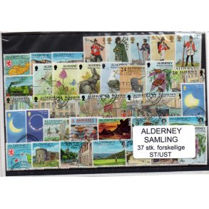 Alderney Samling - 37 Stk. Stemplet/Ustemplet