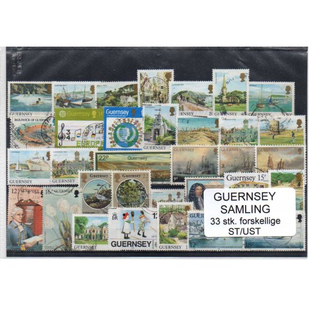 Guernsey Samling - 33 Stk Stemplet/ustemplet