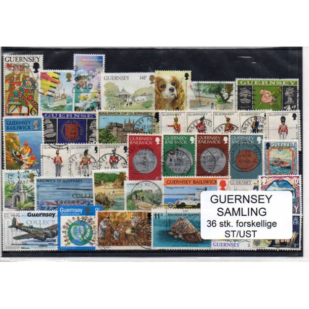 Guernsey Samling - 36 Stk Stemplet/Ustemplet