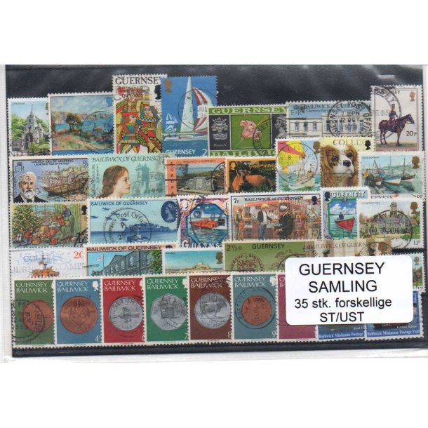 Guernsey Samling - 35 Stk Stemplet/Ustemplet