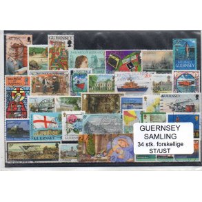 Guernsey Samling - 34 Stk Stemplet/Ustemplet