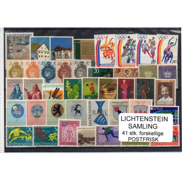 Lichtenstein Samling 41 Stk. Postfrisk