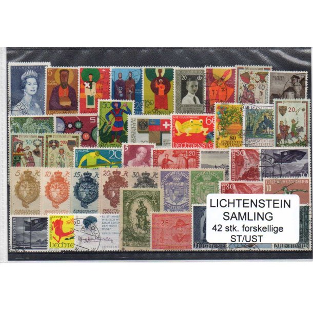 Lichtenstein Samling 42 Stk. Stemplet/Ustemplet