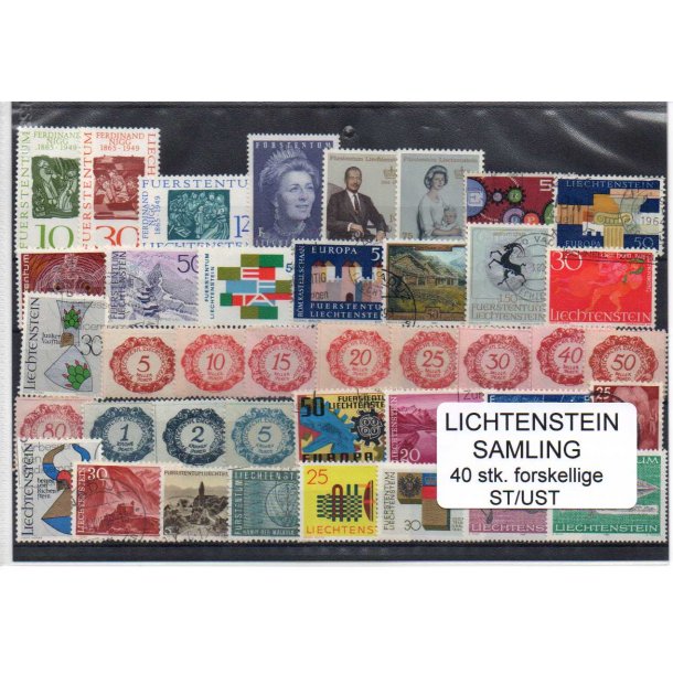 Lichtenstein Samling 40 Stk. Stemplet/Ustemplet