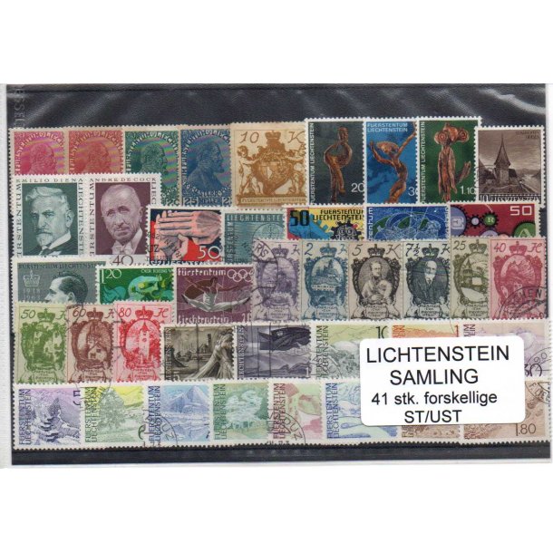Lichtenstein Samling 41 Stk. Stemplet/Ustemplet