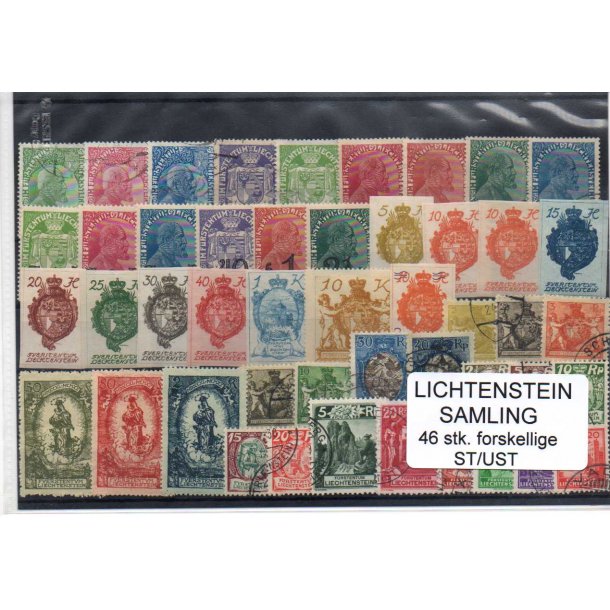 Lichtenstein Samling 46 Stk. Stemplet/Ustemplet