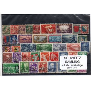 Schweiz Samling - 41 stk stemplet/Ustemplet
