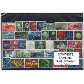 Schweiz Samling - 35 stk stemplet/Ustemplet
