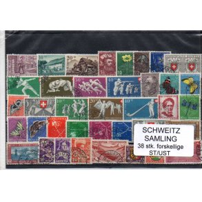 Schweiz Samling - 38 stk stemplet/Ustemplet