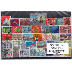 Schweiz Samling - 38 stk stemplet/Ustemplet