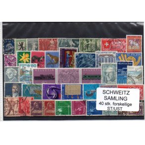 Schweiz Samling - 40 stk stemplet/Ustemplet