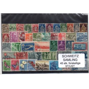 Schweiz Samling - 45 stk stemplet/Ustemplet