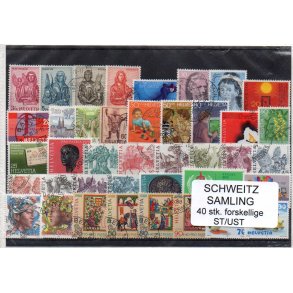 Schweiz Samling - 40 stk stemplet/Ustemplet