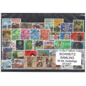 Schweiz Samling - 39 stk stemplet/Ustemplet