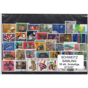 Schweiz Samling - 38 stk stemplet/Ustemplet