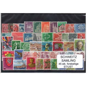 Schweiz Samling - 45 stk stemplet/Ustemplet
