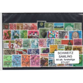 Schweiz Samling - 44 stk stemplet/Ustemplet