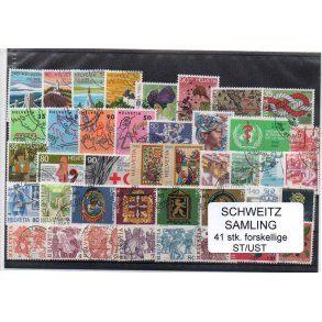 Schweiz Samling - 41 stk stemplet/Ustemplet