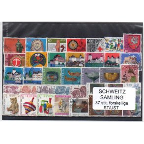 Schweiz Samling - 37 stk stemplet/Ustemplet