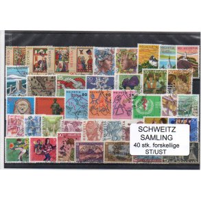 Schweiz Samling - 40 stk stemplet/Ustemplet