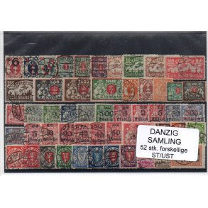 Danzig Samling - 52 Stk. Forskellige Stemplet/Ustemplet