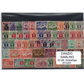 Danzig Samling - 52 Stk. Forskellige Ustemplet