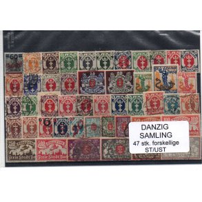 Danzig Samling - 47 Stk. Forskellige Stemplet/Ustemplet