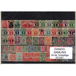 Danzig Samling - 54 Stk. Forskellige Stemplet/Ustemplet