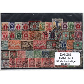 Danzig Samling - 52 Stk. Forskellige Stemplet