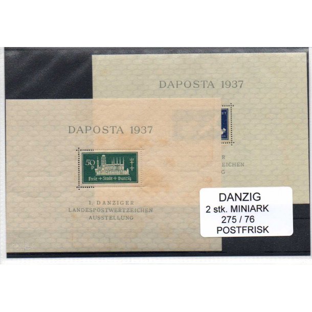 Danzig Samling - 2 Miniark 275/76 Postfrisk