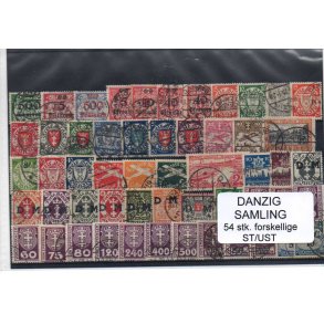 Danzig Samling - 54 Stk. Forskellige Stemplet
