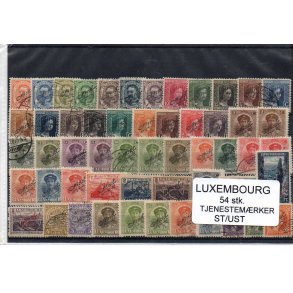 Luxembourg Samling 54 Stk. Forskellige Tjenestemærker Stemplet/Ustemplet