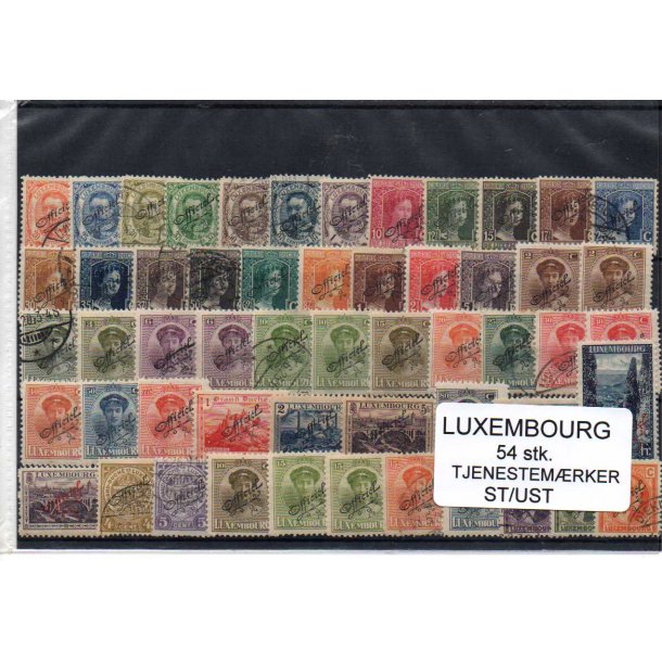 Luxembourg Samling 54 Stk. Forskellige Tjenestem&aelig;rker Stemplet/Ustemplet