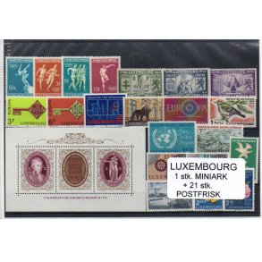 Luxembourg Samling - 1 Miniark - 21 stk Forskellige Postfrisk