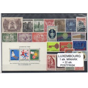 Luxembourg Samling - 1 Miniark - 22 stk Forskellige Postfrisk