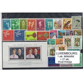 Luxembourg Samling - 1 Miniark - 27 stk Forskellige Postfrisk