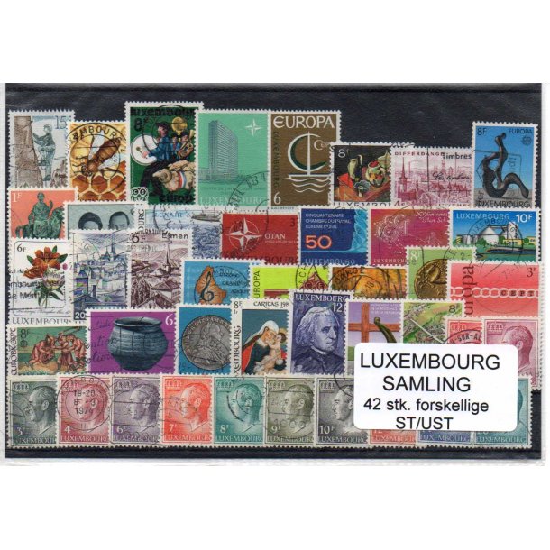 Luxembourg Samling - 42 Stk. Forskellige Stemplet/Ustemplet