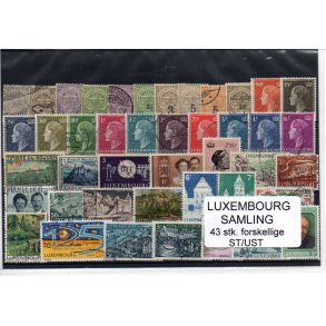 Luxembourg Samling - 43 Stk. Forskellige Stemplet/Ustemplet