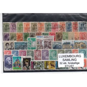 Luxembourg Samling - 52 Stk. Forskellige Stemplet/Ustemplet