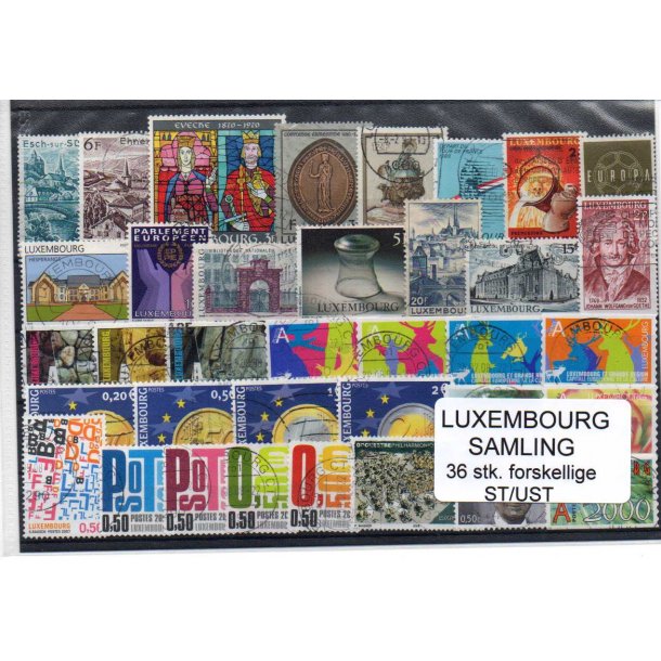Luxembourg Samling - 36 Stk. Forskellige Stemplet/Ustemplet