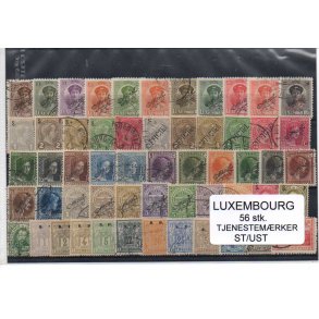 Luxembourg Samling Tjenestemærker - 56 Stk. Forskellige Stemplet/Ustemplet