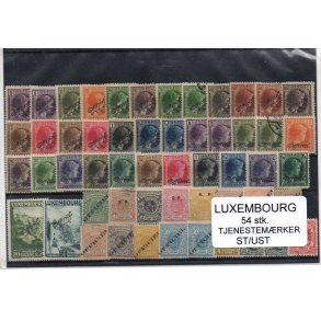 Luxembourg Samling Tjenestemærker - 54 Stk. Forskellige Stemplet/Ustemplet