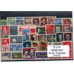 D.D.R Samling - 36 Stk. Forskellige Stemplet/Ustemplet