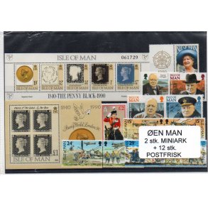 &Oslash;en Man - 2 Stk. Miniark - 12 Stk Postfrisk