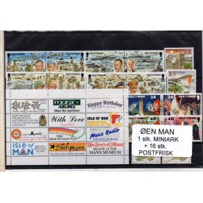 &Oslash;en Man - 1 Stk Miniark - 16 Stk. Postfrisk