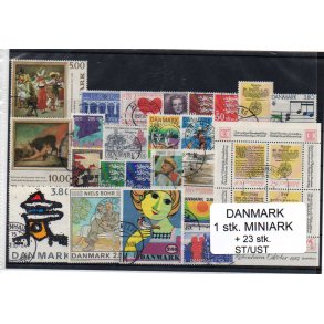 Danmark Samling - 1 Stk. Miniark - 23 Stk. Forskellige Stemplet/ustemplet