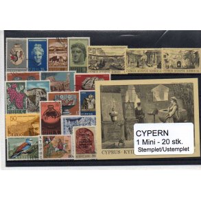 Cypern Samling - 1 Miniark - 20 Stk. Stemplet/Ustemplet